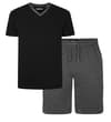VNeck PJ Set Black/Charcoal